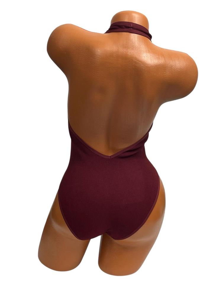 Body De Dama, Fara Bretele si Chilot Clasic ,Culoare Bordo ,Engros